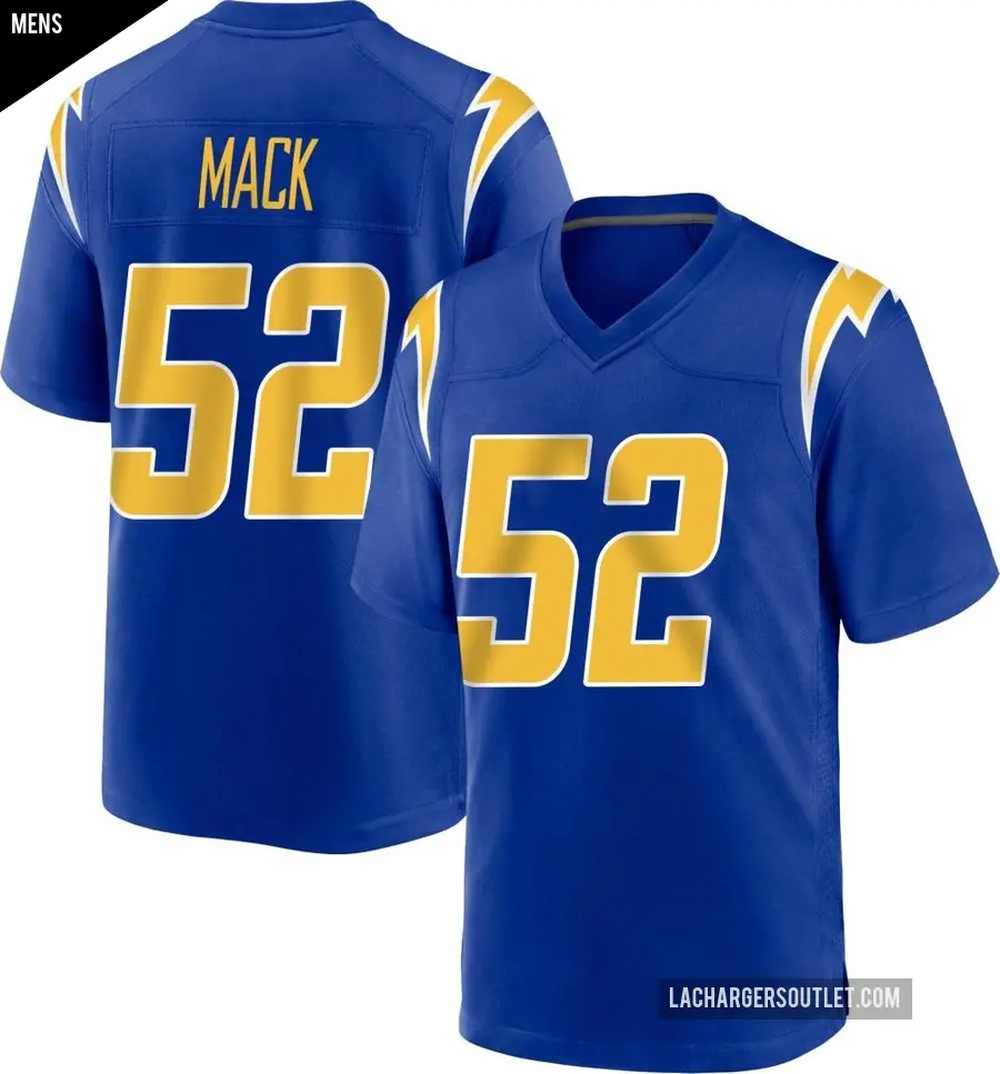 Men's Los Angeles Chargers ＃52 Khalil Mack Royal Game 2nd Alternate Jersey