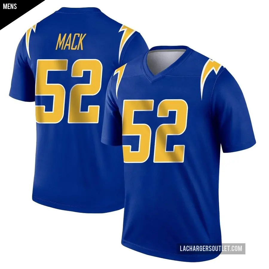 Men's Los Angeles Chargers ＃52 Khalil Mack Royal Legend 2nd Alternate Jersey