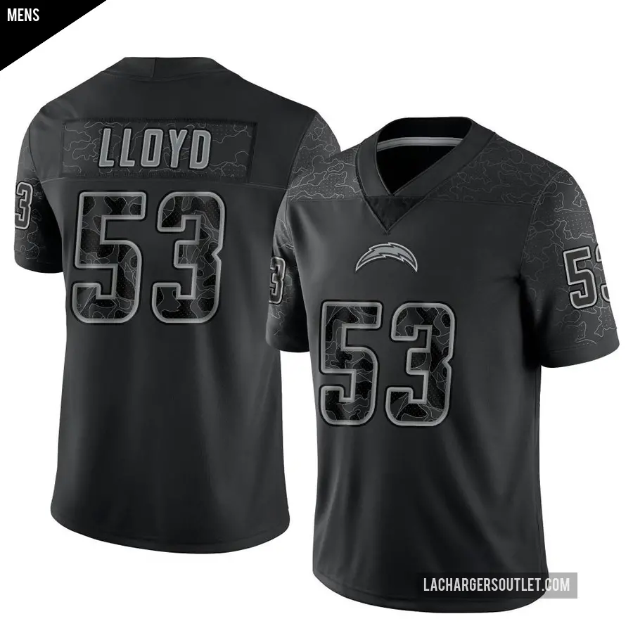 Men's Los Angeles Chargers ＃53 Damon Lloyd Black Limited Reflective Jersey