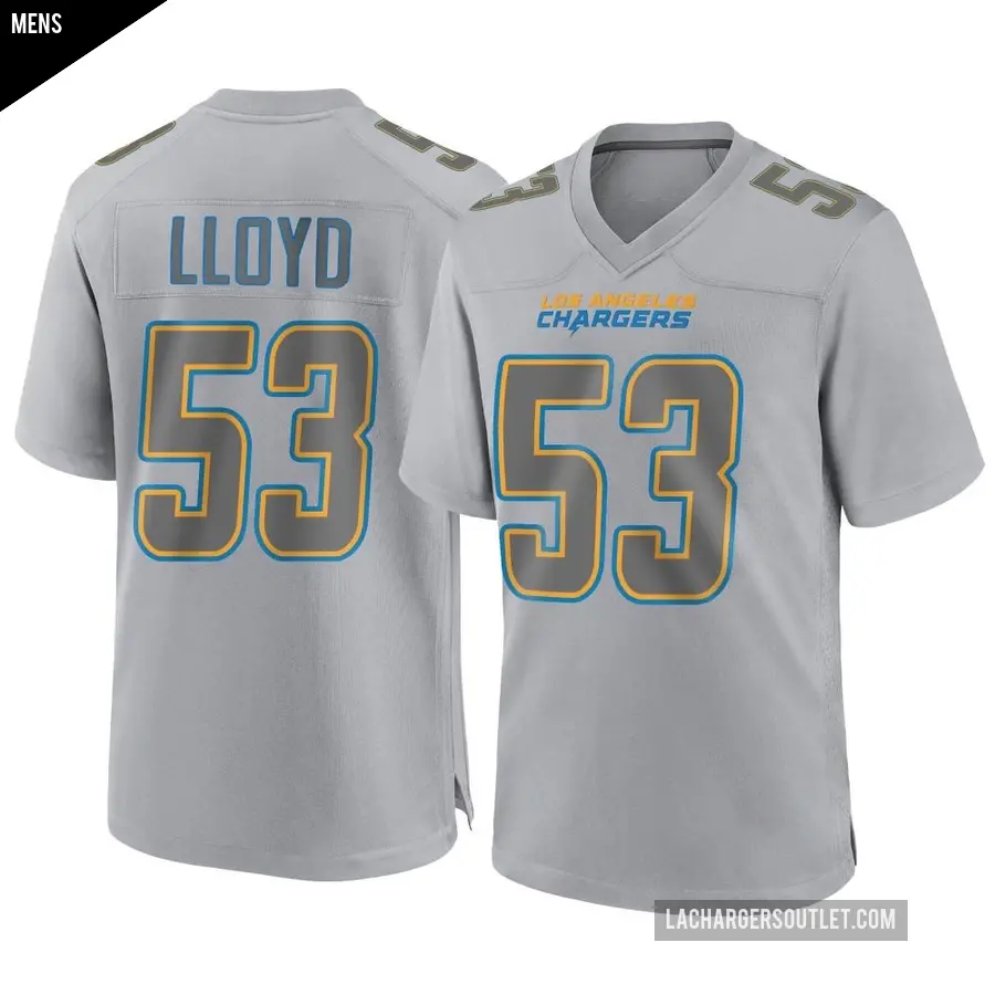 Men's Los Angeles Chargers ＃53 Damon Lloyd Gray Game Atmosphere Fashion Jersey