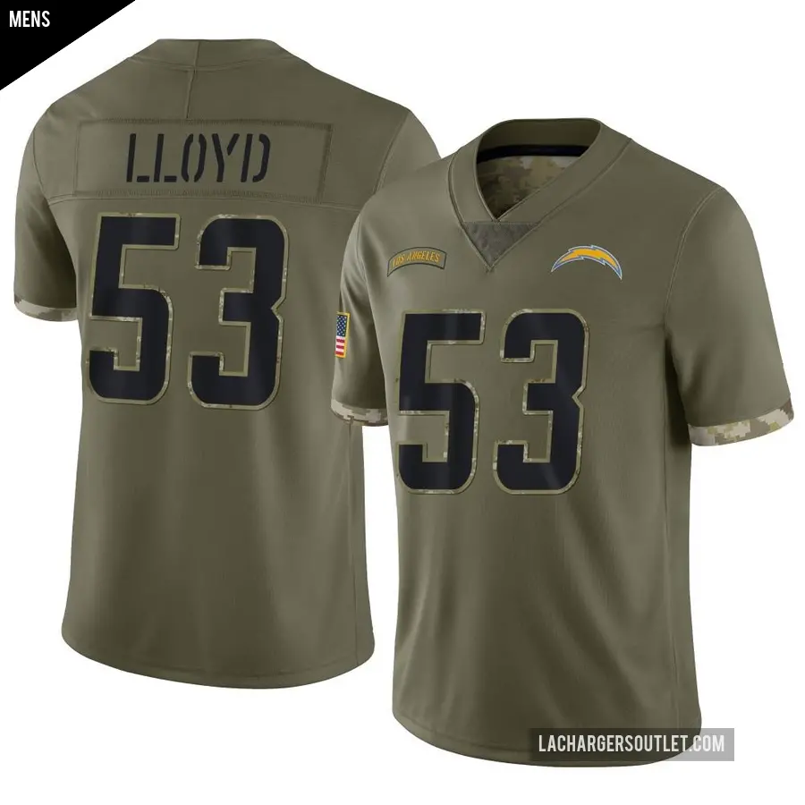 Men's Los Angeles Chargers ＃53 Damon Lloyd Olive Limited 2022 Salute To Service Jersey