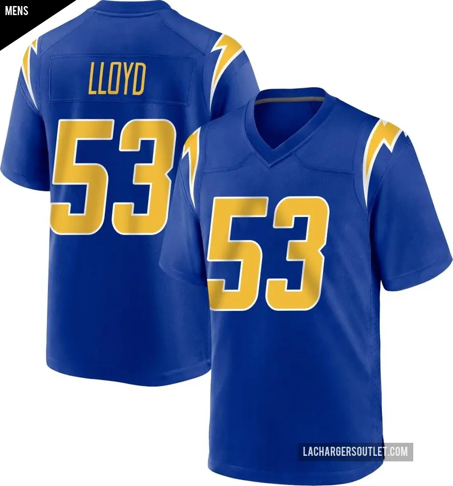 Men's Los Angeles Chargers ＃53 Damon Lloyd Royal Game 2nd Alternate Jersey