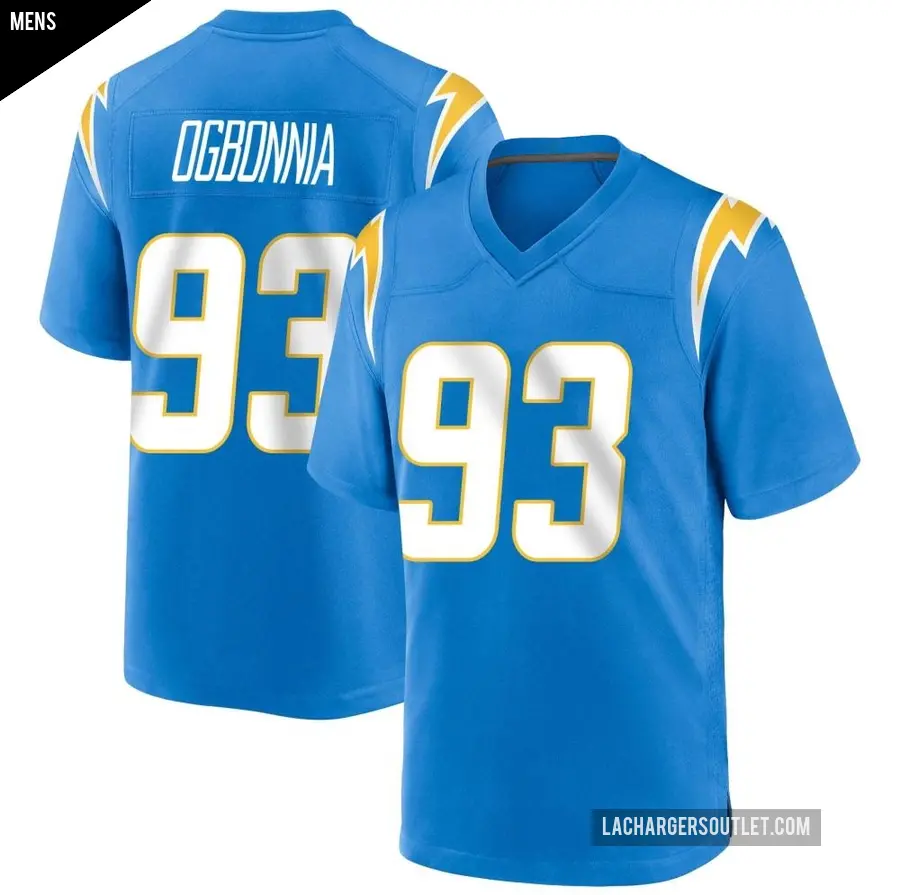 Men's Los Angeles Chargers ＃93 Otito Ogbonnia Blue Game Powder Alternate Jersey