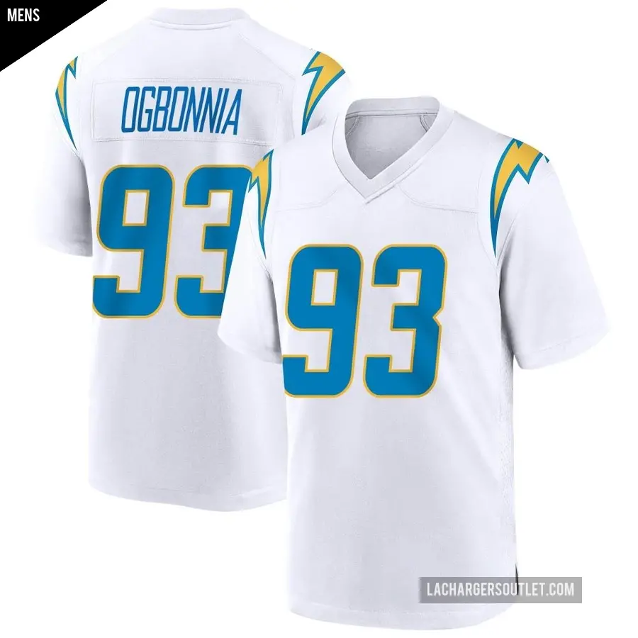 Men's Los Angeles Chargers ＃93 Otito Ogbonnia White Game Jersey