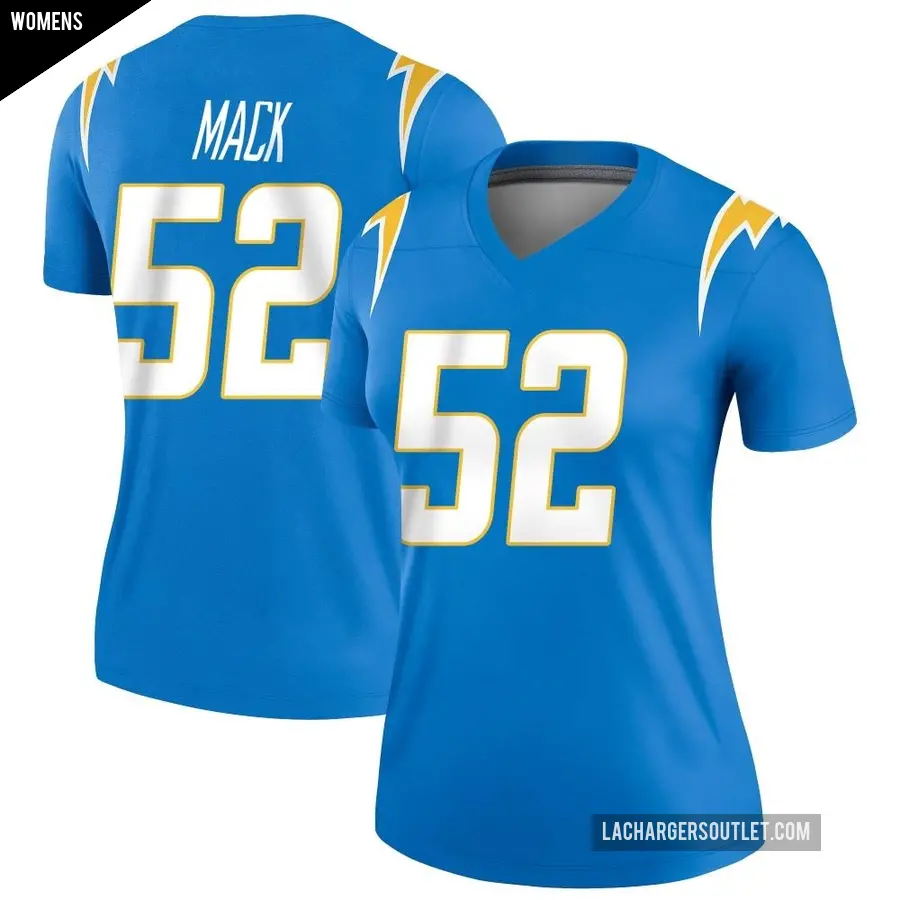 Women's Los Angeles Chargers ＃52 Khalil Mack Blue Legend Powder Jersey