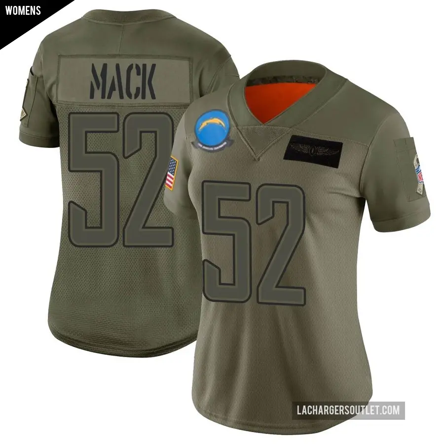 Women's Los Angeles Chargers ＃52 Khalil Mack Camo Limited 2019 Salute to Service Jersey