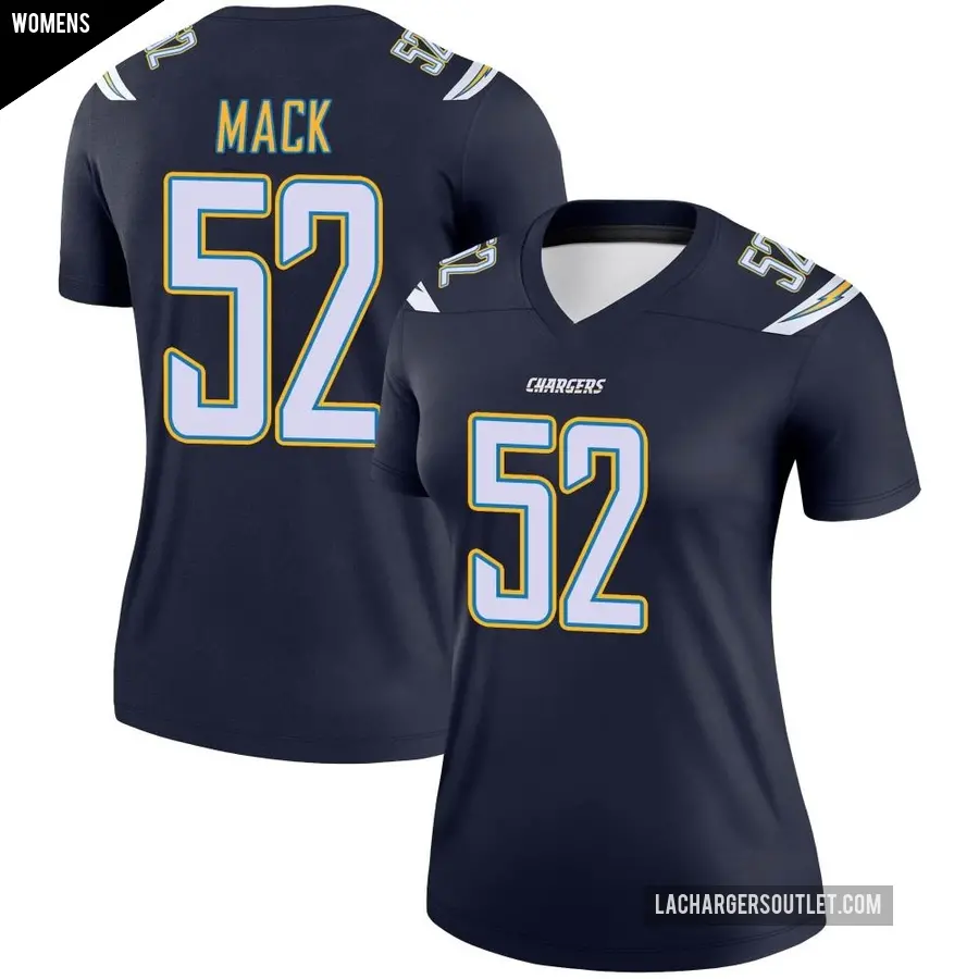 Women's Los Angeles Chargers ＃52 Khalil Mack Navy Legend Jersey