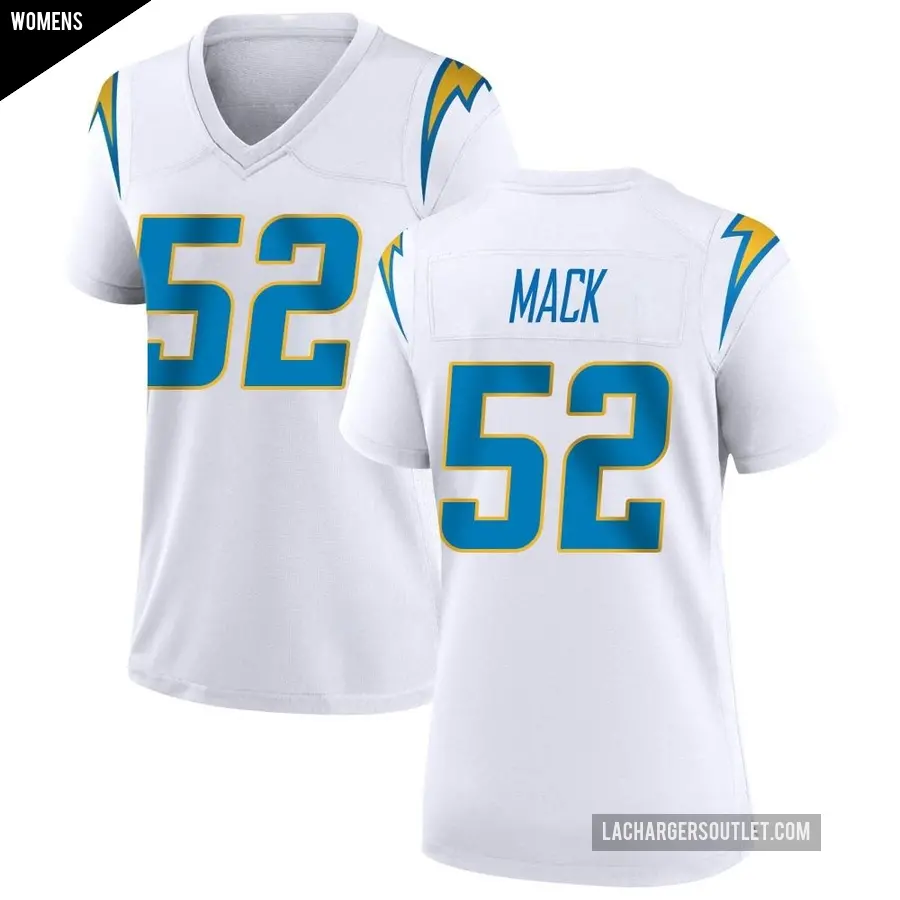 Women's Los Angeles Chargers ＃52 Khalil Mack White Game Jersey