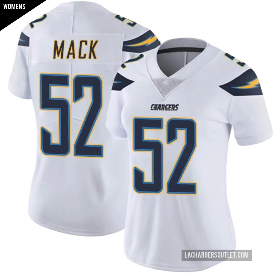 Women's Los Angeles Chargers ＃52 Khalil Mack White Limited Vapor Untouchable Jersey