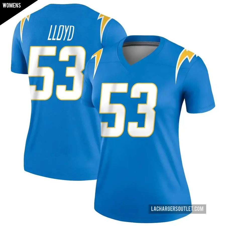 Women's Los Angeles Chargers ＃53 Damon Lloyd Blue Legend Powder Jersey