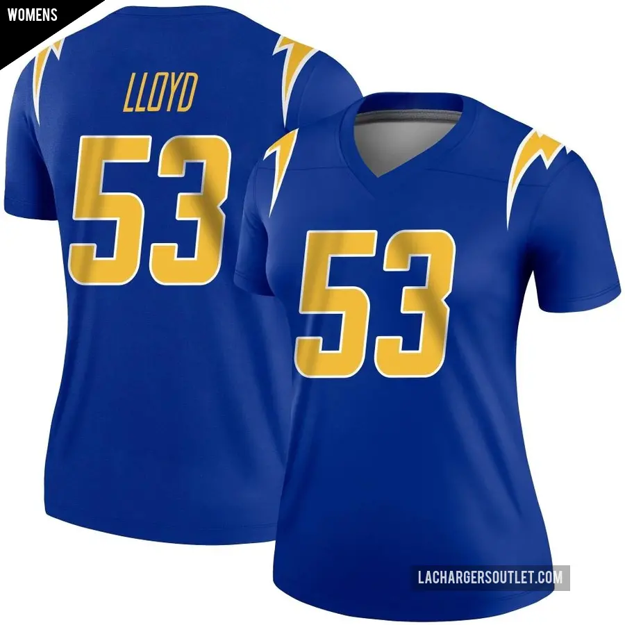 Women's Los Angeles Chargers ＃53 Damon Lloyd Royal Legend 2nd Alternate Jersey