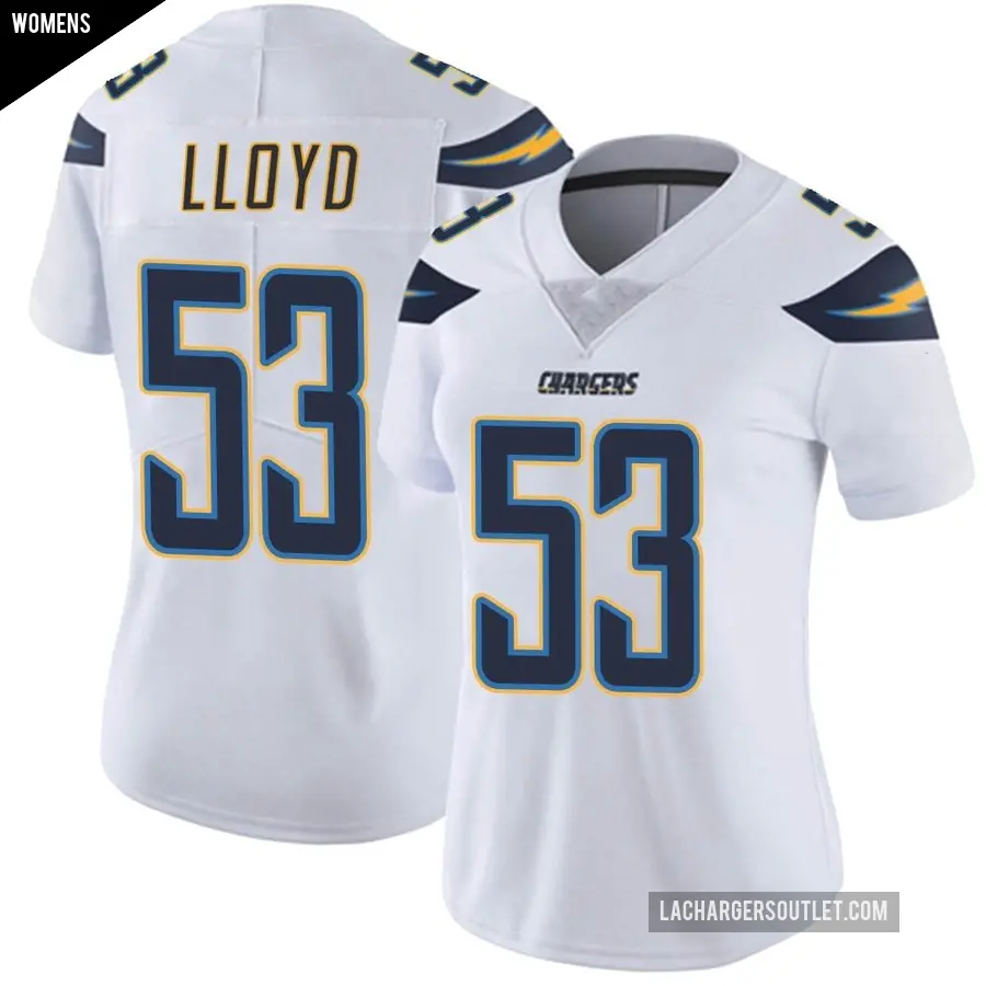 Women's Los Angeles Chargers ＃53 Damon Lloyd White Limited Vapor Untouchable Jersey