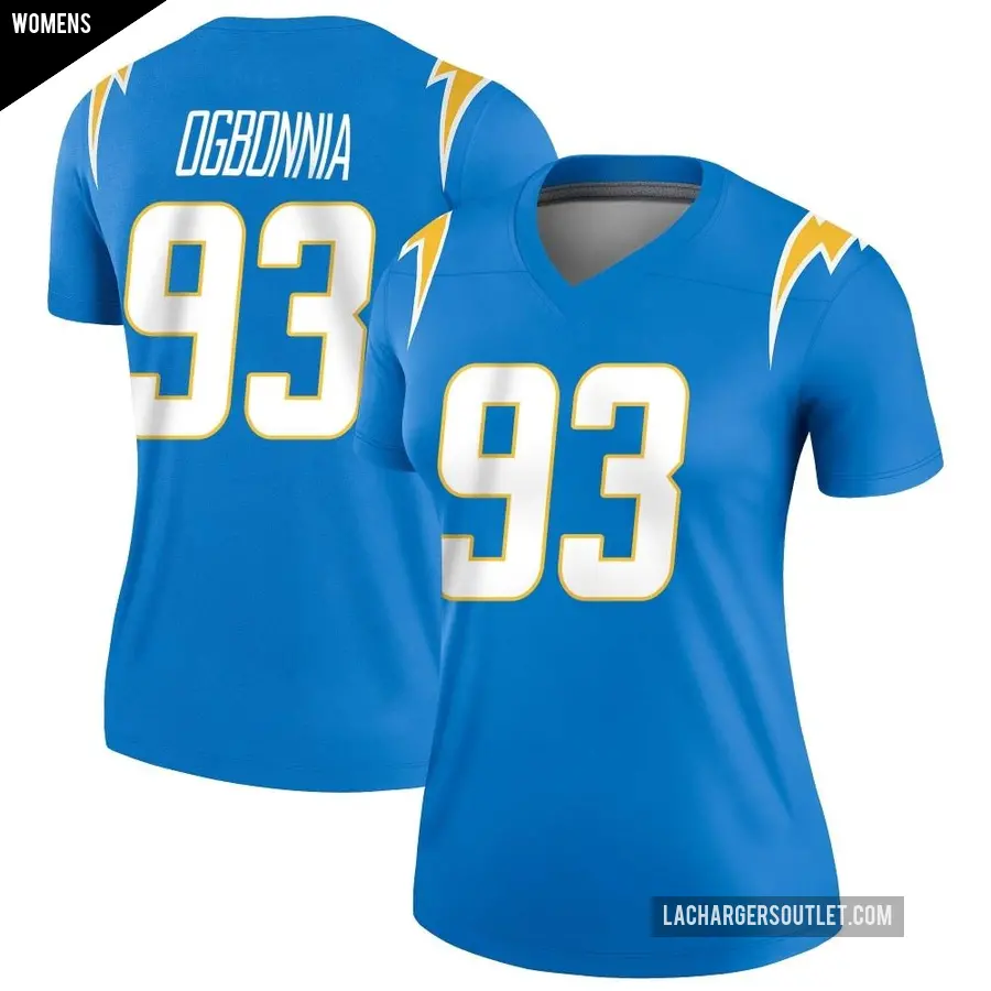 Women's Los Angeles Chargers ＃93 Otito Ogbonnia Blue Legend Powder Jersey