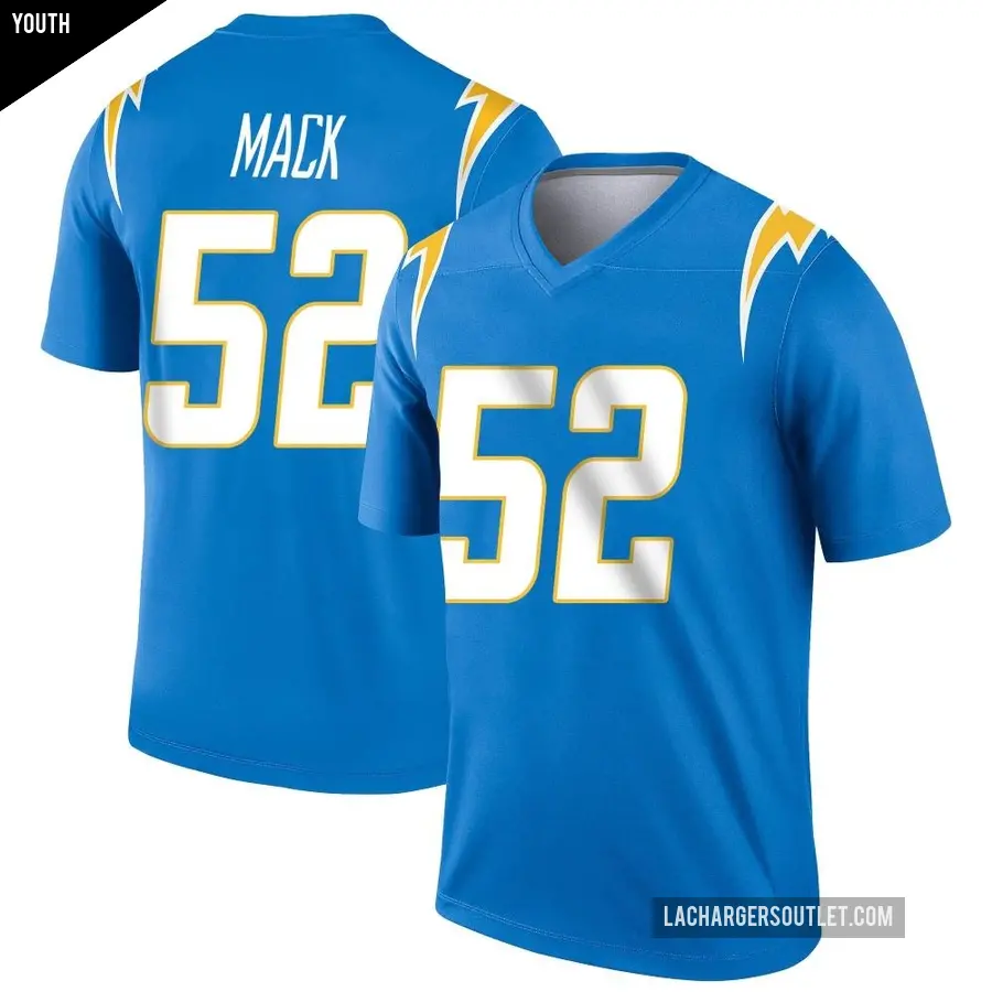 Youth Los Angeles Chargers ＃52 Khalil Mack Blue Legend Powder Jersey