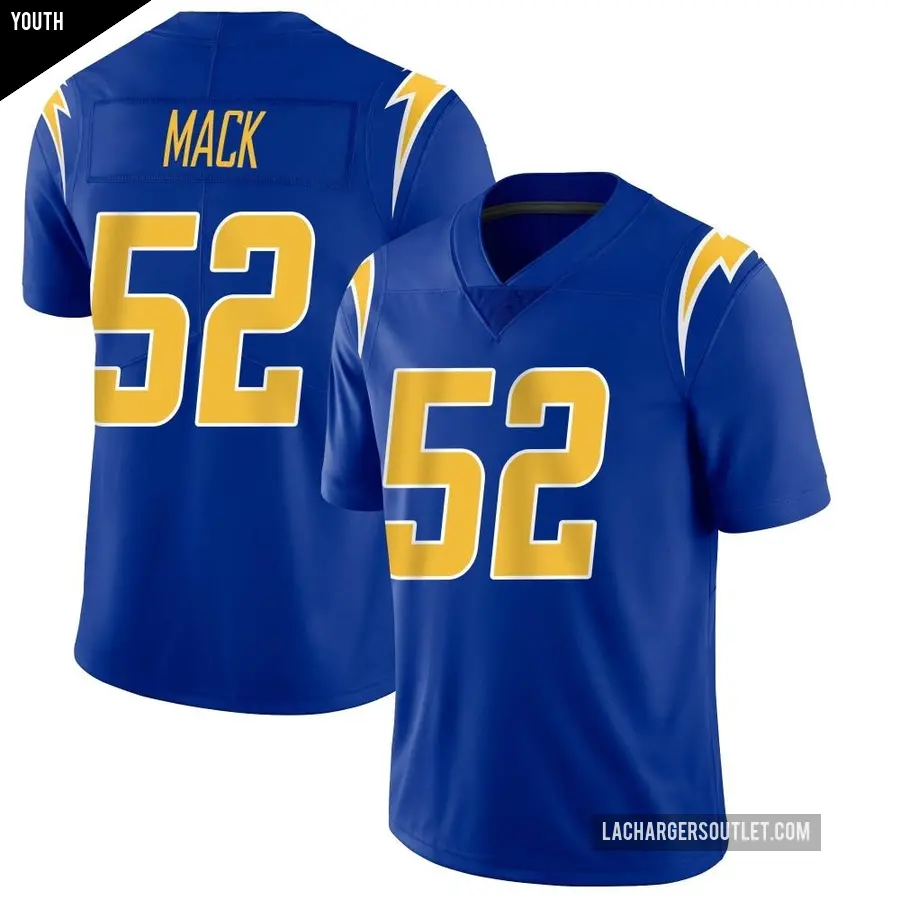 Youth Los Angeles Chargers ＃52 Khalil Mack Royal Limited 2nd Alternate Vapor Jersey