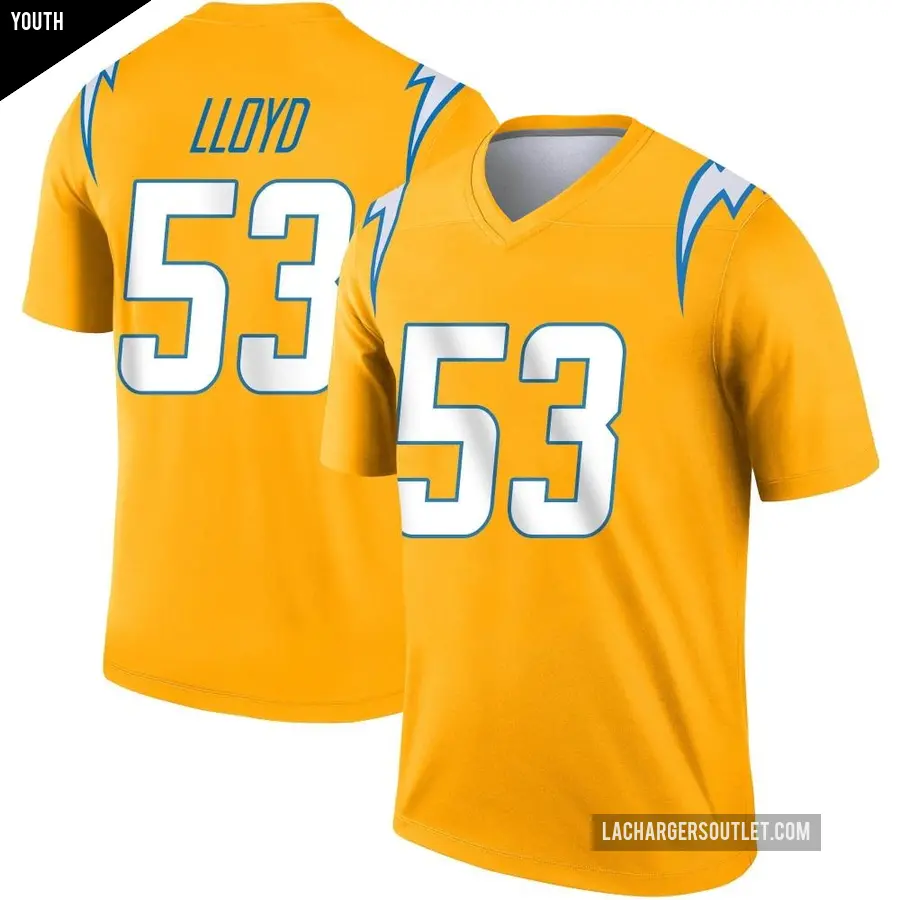 Youth Los Angeles Chargers ＃53 Damon Lloyd Gold Legend Inverted Jersey