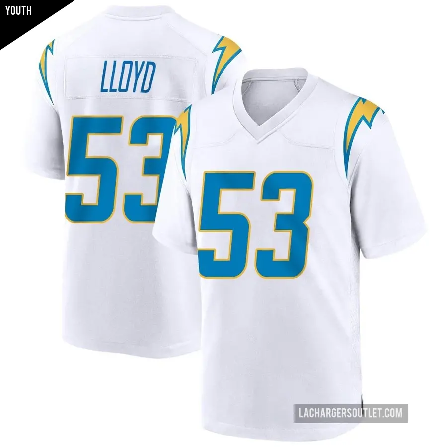 Youth Los Angeles Chargers ＃53 Damon Lloyd White Game Jersey