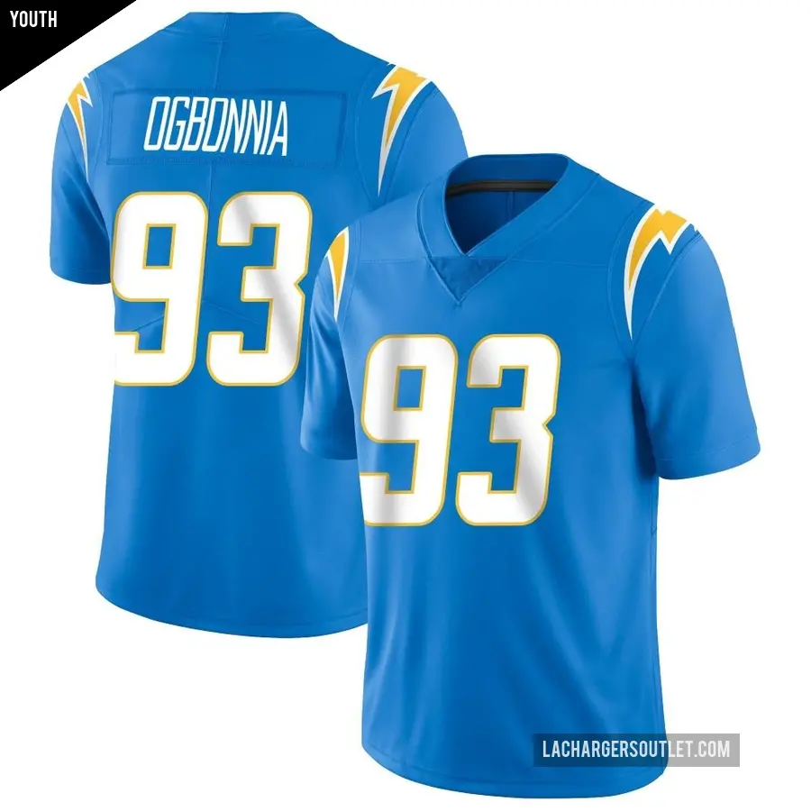 Youth Los Angeles Chargers ＃93 Otito Ogbonnia Blue Limited Powder Vapor Untouchable Alternate Jersey