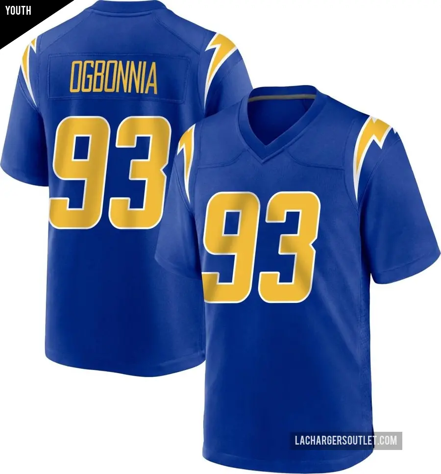 Youth Los Angeles Chargers ＃93 Otito Ogbonnia Royal Game 2nd Alternate Jersey