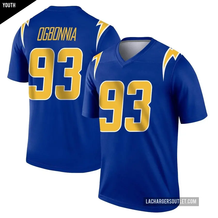 Youth Los Angeles Chargers ＃93 Otito Ogbonnia Royal Legend 2nd Alternate Jersey